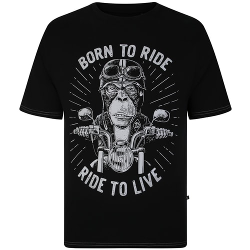 KAM Born to Ride Print T-Shirt Black